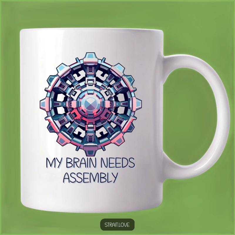 Funny Futuristic Structure Mug: A Complex Metallic Design for Sci-Fi Lovers, Perfect Gift