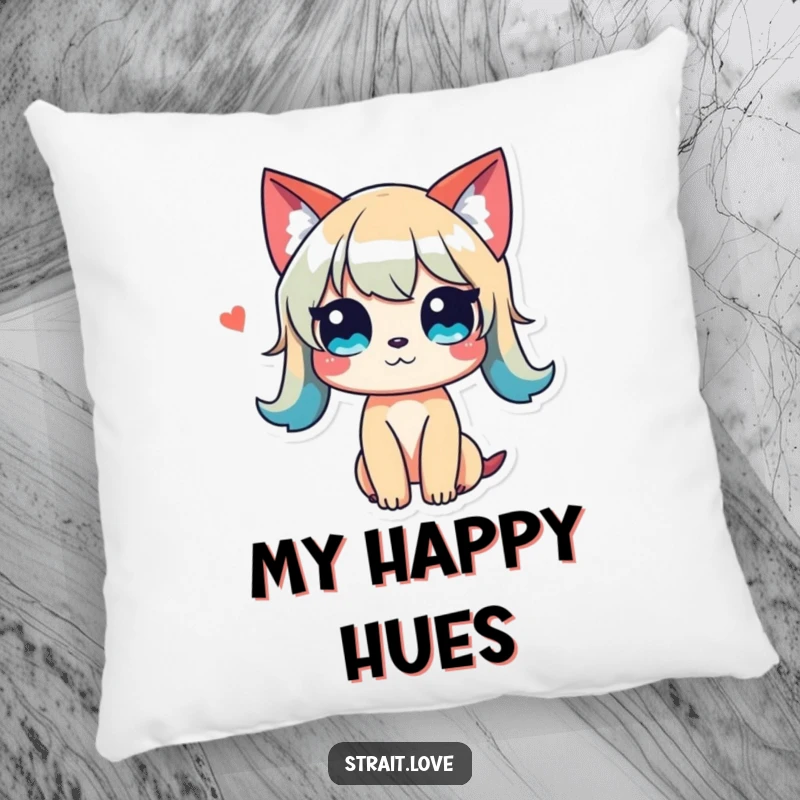 Funny Colour Clash Pillow featuring a vibrant, unconventional colour palette in a harmonious visual dialogue, perfect for cozy spaces.