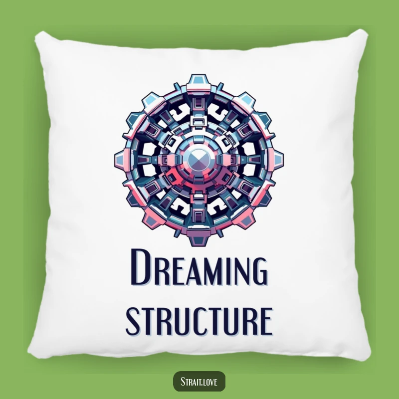 Funny Metallic Structure Pillow: Cozy Comfort with Complex Futuristic Art Design