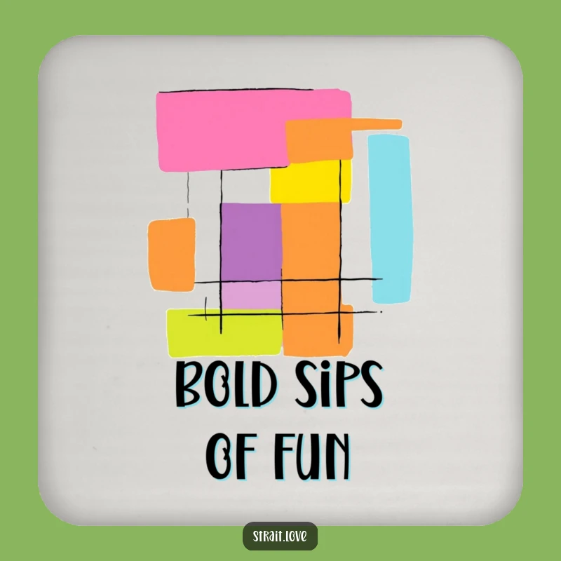 Funny Colour Block Coaster Set - Abstract Graphic Protection - Bold Gift Pack