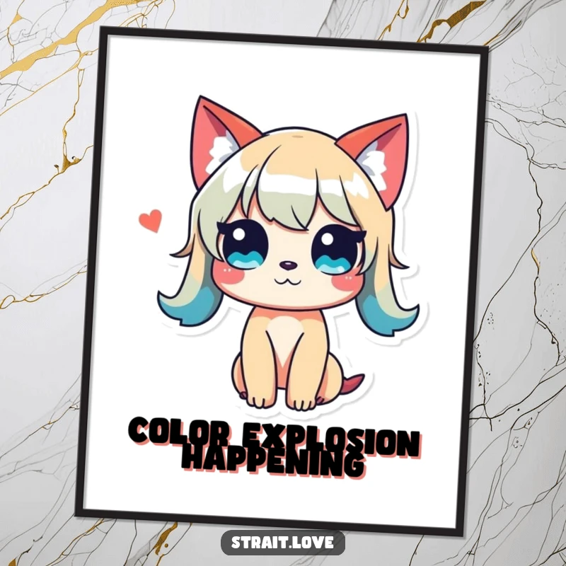 Funny Colour Clash Poster displaying a vibrant, unconventional colour palette in a harmonious visual dialogue, ideal for wall art.