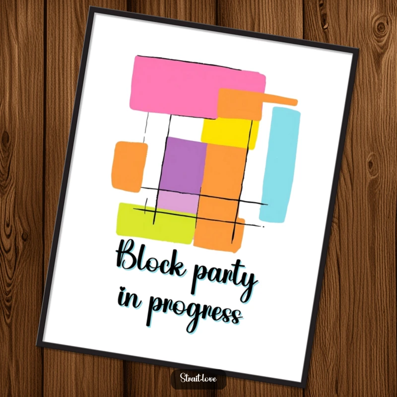 Funny Free Printable wall art featuring bold, contrasting colour blocks creating a striking, abstract graphic.