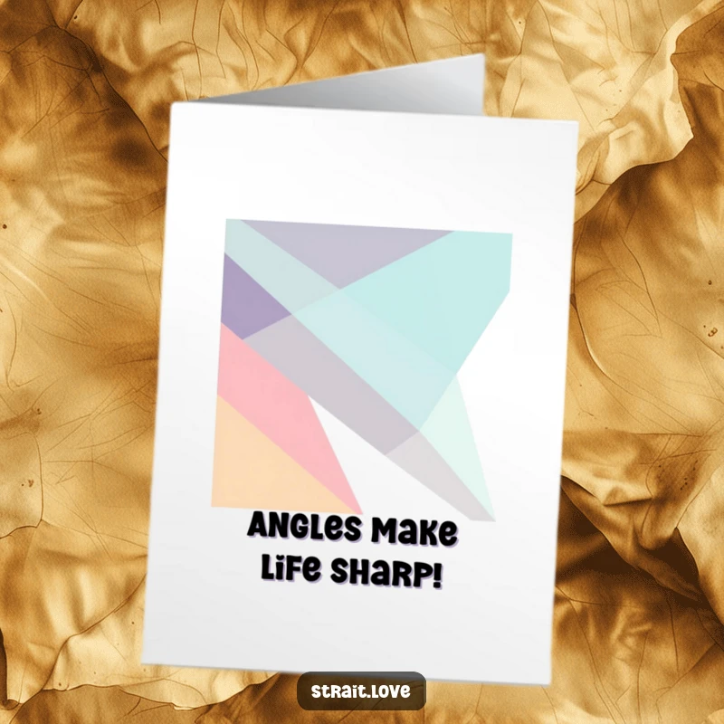 Modern Free Printable birthday card featuring sharp, angular geometric planes intersecting in a dynamic, minimalist composition.