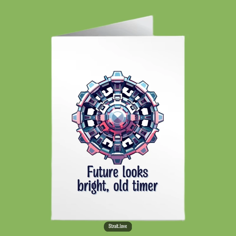 Free Printable Birthday Card: Futuristic Metallic Shapes Laugh Out Loud Funny Downloadable Gift