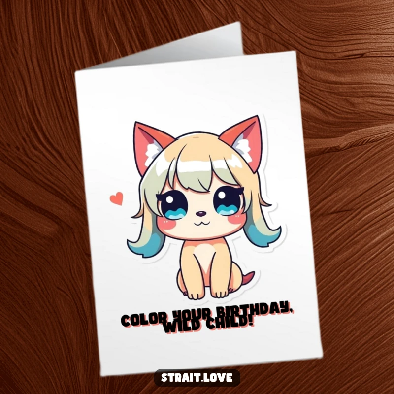 Funny Free Printable Birthday Card featuring a vibrant, unconventional color palette clashing and harmonizing, perfect for a humorous celebration.