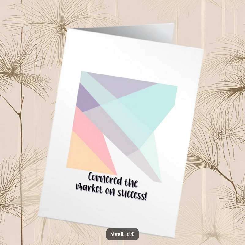 Modern Free Printable congratulations card showcasing sharp, angular geometric planes in a dynamic, minimalist composition.