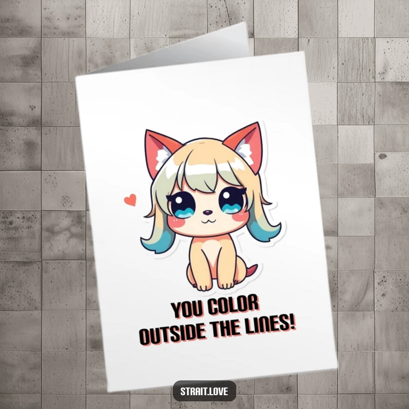 Funny Free Printable Congratulations Card showcasing a vibrant, unconventional color palette in a visually dynamic and humorous dialogue.