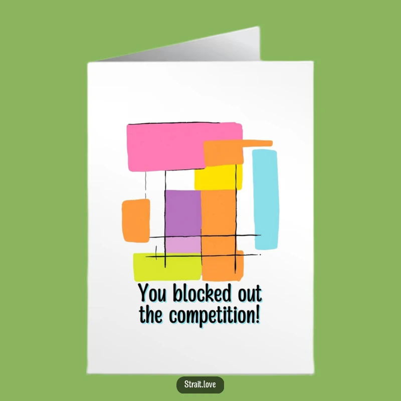 Free Printable Congrats Card: Colour Blocks - Striking Abstract Downloadable Gift