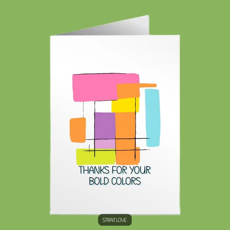 Funny Free Printable Thank You Card: Colour Blocks - Abstract DIY Gift