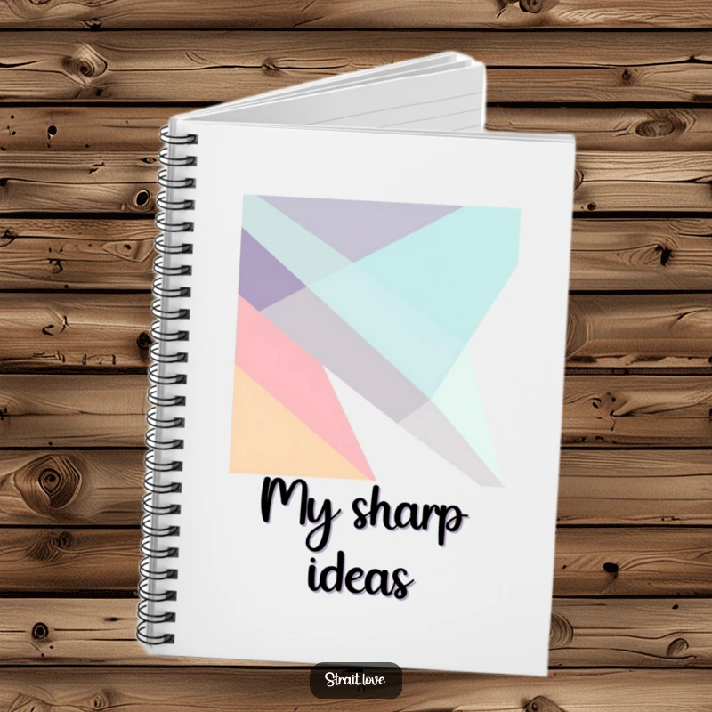 Funny abstract design with sharp, angular geometric planes intersecting dynamically in a minimalist composition, adorning the cover of this notebook.