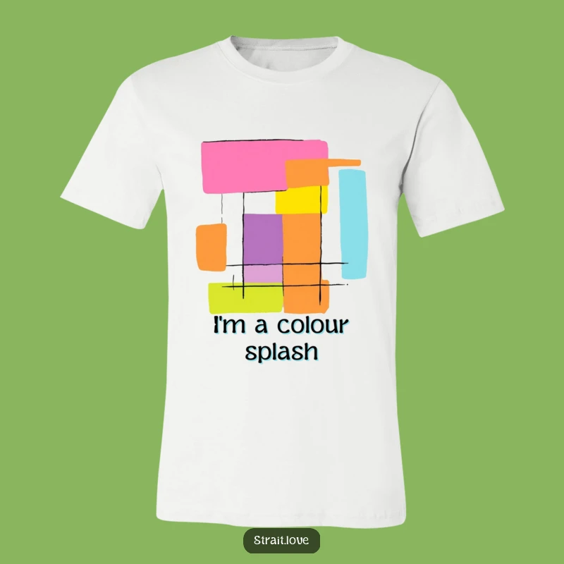 Funny Colour Block T-Shirt - Abstract Graphic Tee - Vibrant Style Gift